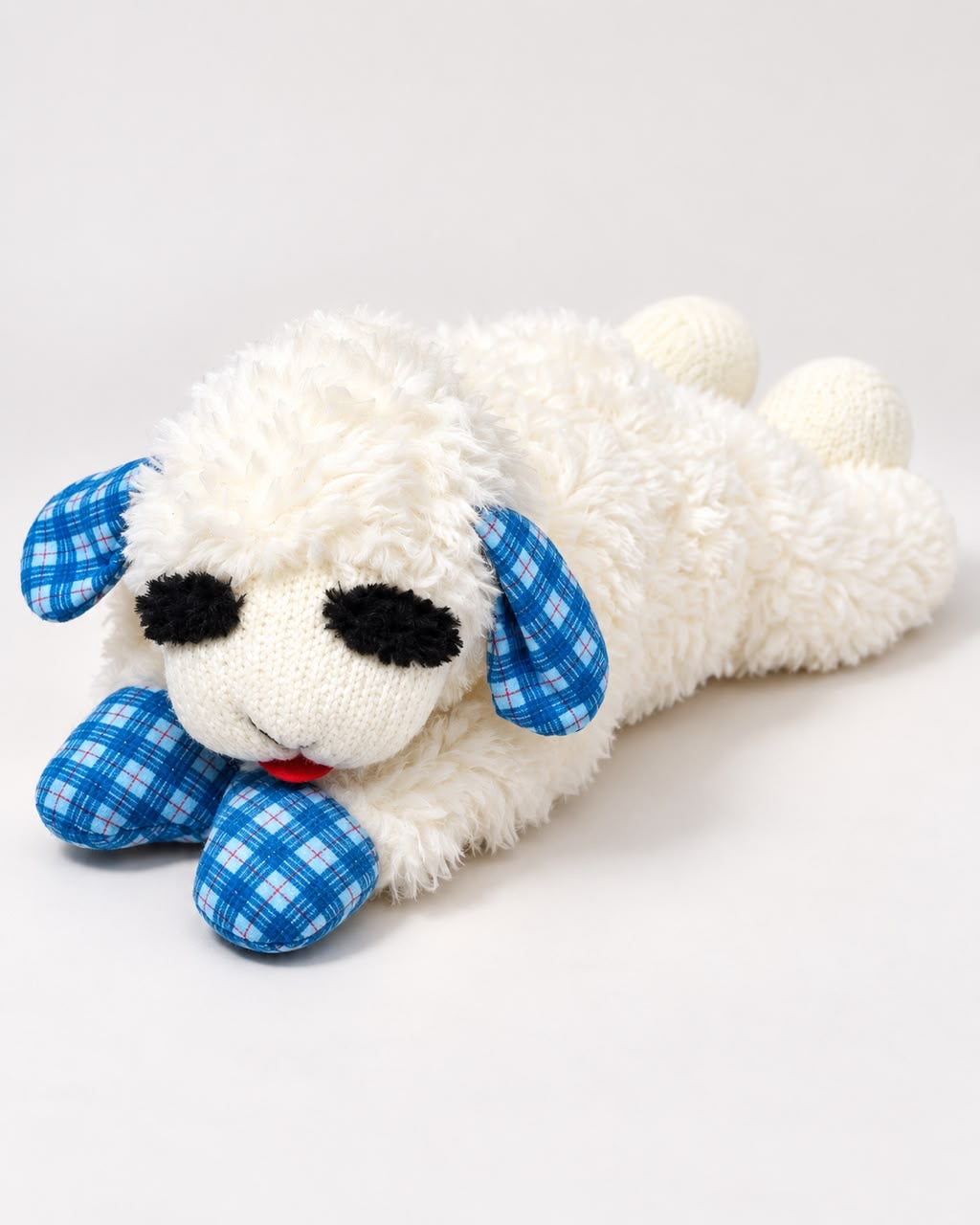 Plush lamb dog toy, alternate view