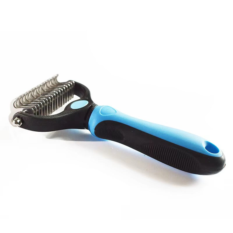Pet hair remover tool on fabric, alternate view