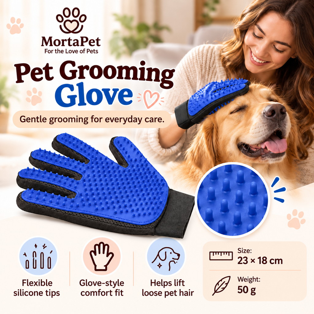 Pet de-shedding grooming glove