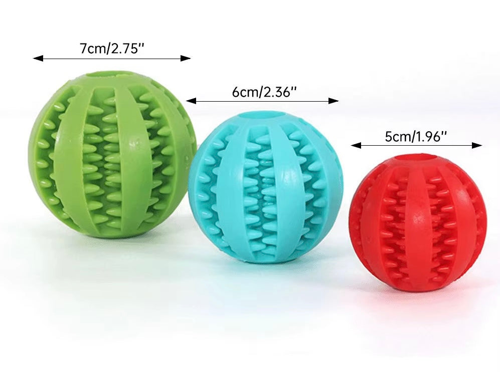 Rubber chew ball sizes, alternate view