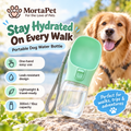 Portable dog water bottle with built-in drinking trough