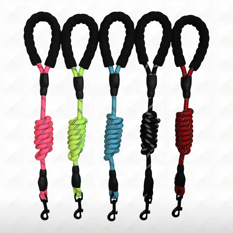 Rope dog leash thickness options, alternate view